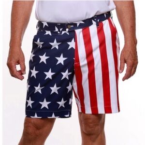 LOUDMOUTH Golf Shorts Men’s 44 Stars Stripes USA American Flag Patriotic
